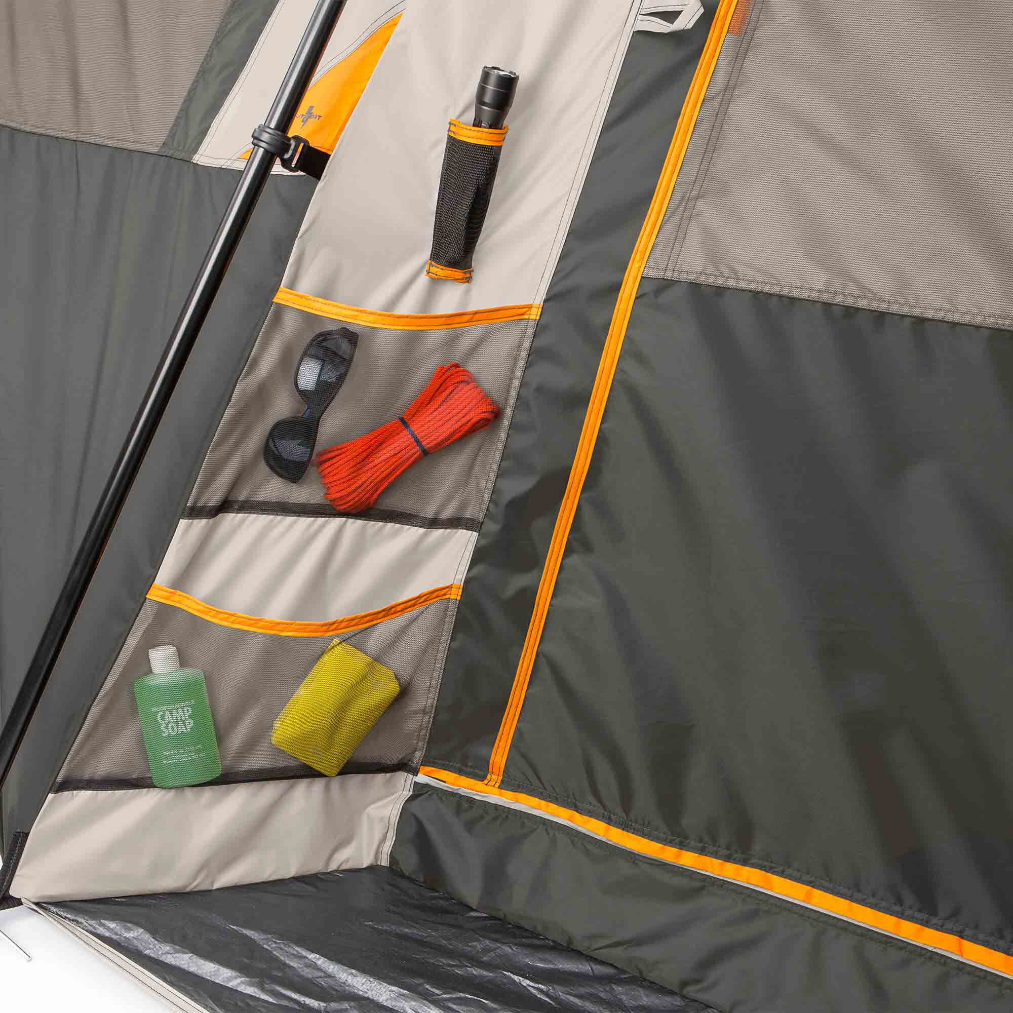 Tent with ac port outlet